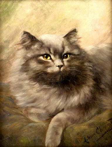 портрет кошки на холсте