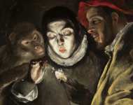 El Greco (Greekborn Spanish ) Мальчик зажигающий свечу с шутом и обезъянкой