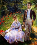 Сын художницы и сестра в саду в Севре