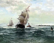 Edward Moran (1829 - 1901) - Off atlantic shore