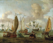 Storck Abraham - Постановочная битва в Амстердаме в честь визита царя Петра на сентября