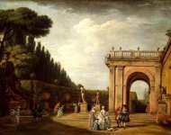 Вид в парке виллы Людовизи в Риме