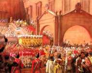 Выход императора Николая II после коронации на Красное крыльцо