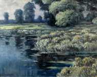 Willows and Reeads in a River Landscape