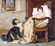 Верный пес у больного мальчика