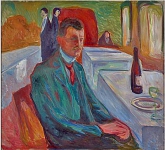 Self-Portrait with a Bottle of Wine