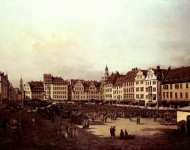 Вид Дрездена, старый рынок со стороны морского переулка
