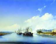 Обстрел пароходом Прут турецкой крепости Силистрия на Дунае 1854 года