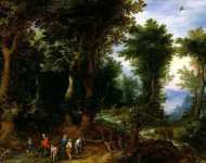Лесной пейзаж с Авраамом и Исааком