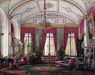Малиновый кабинет императрицы Марии Александровны в Зимнем Двореце