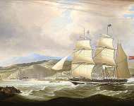 The barque ‚Woodmansterne‘ calling for a pilot
