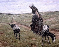 Женщина и козы