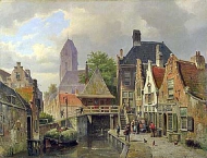 Живописный нидерландский городок Аудеватер на реке Эйссел и его обитатели