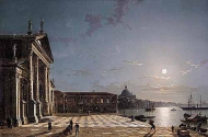 Unloading Cargo From The Grand Canal, Venice, By Moonlight