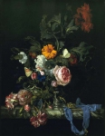 Aelst, Willem van - Цветочный натюрморт с часами, 1663, 62,5 cm x 49 cm, Холст, масло