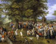 Bruegel the Elder Jan (Flemish ) Свадебный банкет под председательством эрцгерцогов