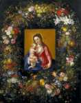 Bruegel the Elder Jan (Flemish ) Balen Hendrick van (Dutch ca) Мадонна с младенцем в гирлянде