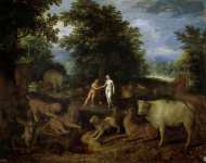 Bruegel the Younger Jan (Flemish ) Адам и Ева в раю