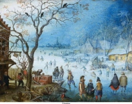 Berghe, Christoffel van den - Зимний пейзаж, ок. 1615-20, 11,5 cm x 16,5 cm, Медь, масло