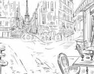 Париж в ЧБ рисунках #1