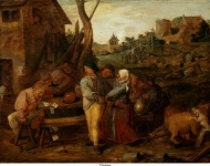 Brouwer, Adriaen - Крестьянская драка, ок. 1625-26, 25,5 cm x 34 cm, Дерево, масло