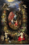 Brueghel de Oude, Jan - Аллегория на сельское хозяйство, обрамленная гирляндой из фруктов и цветов, ок. 1615-18, 106,3 cm x 69,9 cm, Дерево, масло