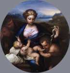 Giordano Luca (Italian ) Святое семейство со св Иоанном ок диаметр