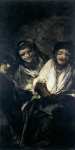 Goya y Lucientes Francisco de (Spanish ) Две женщины и мужчина