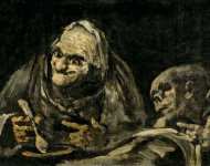 Goya y Lucientes Francisco de (Spanish ) Две старухи поедающие суп