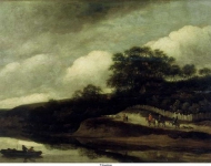 Dubois, Guillaume - Холмистый пейзаж с водой, 1652, 61 cm x 84 cm, Дерево, масло