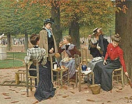 Обед работниц в Тюильри (парк возле Лувра, Париж)