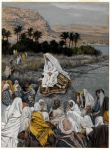 Иисус сидит на берегу моря и проповедует