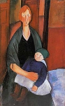 Сидящая женщина с ребенком (Материнство)