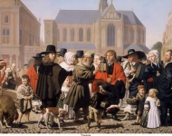 Everdingen, Caesar Boetius van - Диоген ищет Человека (Исторический портрет семьи Стейн (Steyn), 1652, 75,9 cm x 103,6 cm, Холст, масло