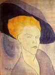 Голова женщины в шляпе