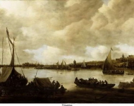 Goyen, Jan van - Вид на Рейн около горы Эльтенсе (Eltense), 1653, 81 cm x 152 cm, Холст, масло