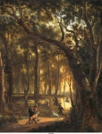 Hackaert, Jan - Охота на оленя в лесу, ок. 1660-70, 69 cm x 54 cm, Холст, масло