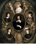 Hanneman, Adriaen - Портрет Constantijn Huygens и его пятерых детей, 1640, 204,2 cm x 173,9 cm, Холст, масло