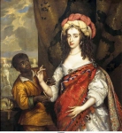 Hanneman, Adriaen - Портрет Марии Генриетты Стюарт, жены принца Вильгельма II Оранского (1631-1660), с негритёнком, ок. 1650-60, 129,5 cm x 119,3 cm, Холст, масло