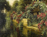 Луис Астон Найт - Плетистые розы на берегу реки
