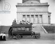 Central Park New York boat pond and Temple Beth-El c.1900