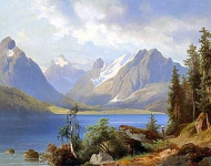 Горный пейзаж с озером