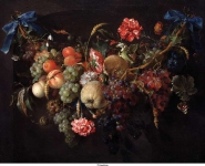 Heem, Jan Davidsz de - Гирлянда из фруктов, ок. 1650-60, 60,2 cm x 74,7 cm, Холст, масло
