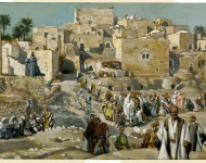 Он прошел через деревни на пути в Иерусалим