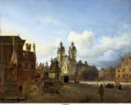 Heyden, Jan van der - Церковь Апостола Андрея в Дюссельдорфе, 1667, 51 cm x 63,5 cm, Дерево, масло