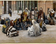 Иисус говорит рядом с казначейством