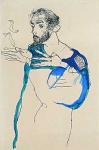 Gustav Klimt in Blue Smock