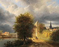 Джордж Гиллис Хаанен - Storm Clouds over a Dutch Town