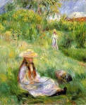 Молодая девушка в саду у Мези