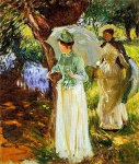 Две девушки с зонтиками
